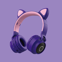 LED Cat Ear Wireless Bluetooth Headphones w/ Mic