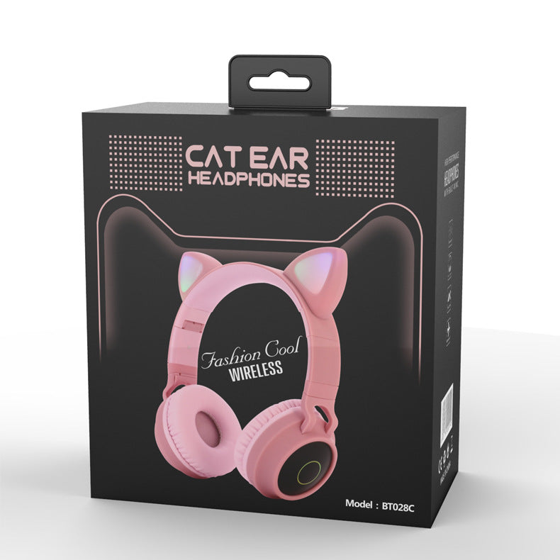 LED Cat Ear Wireless Bluetooth Headphones w/ Mic